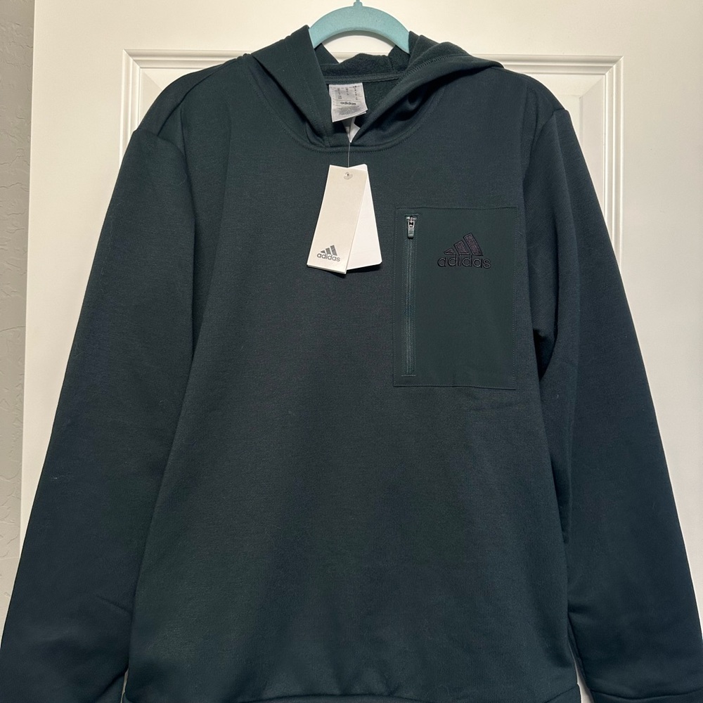 Adidas Men's Dark Green Hoodie